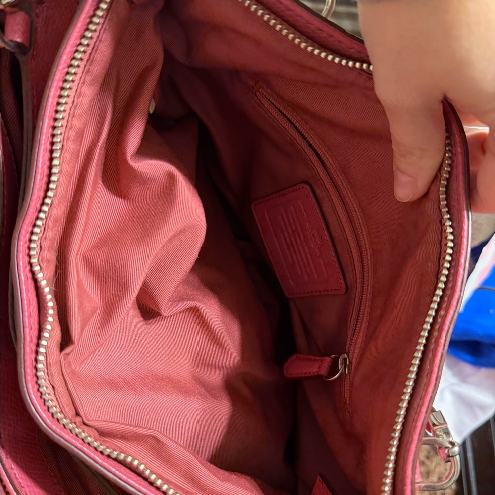 Coach Raspberry Leather Shoulder Bag and Wallet Set - Picture 4 of 7